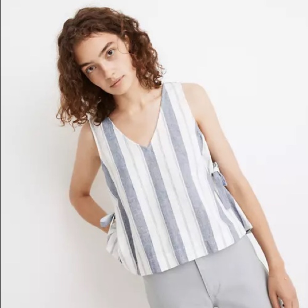 Madewell Linen-Blend Side-Tie Tank Top